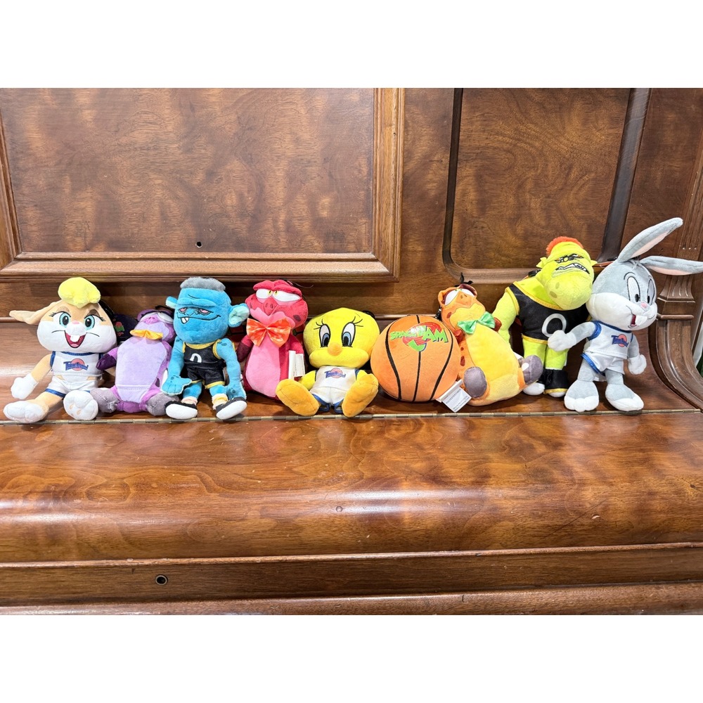 9-Space Jam Plush Clip On Lot TuneSquad Monstars Bugs Lola/Tweety Basketball NWT